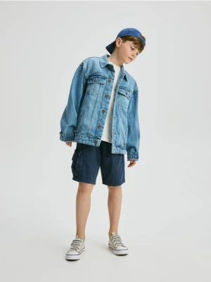 Reserved - Bawełniane szorty - granatowy