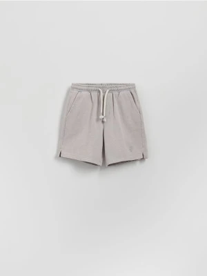 Reserved - Bawełniane szorty - jasnoszary