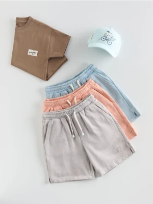 Reserved - Bawełniane szorty - jasnoszary