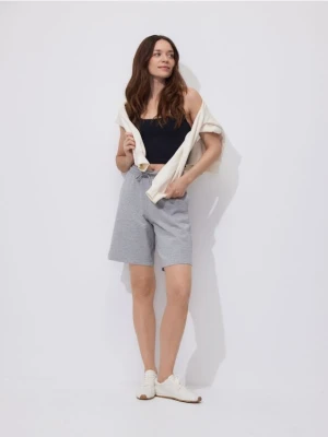 Reserved - Bawełniane szorty - jasnoszary