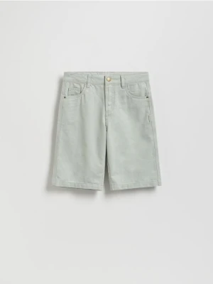 Reserved - Bawełniane szorty - jasnozielony