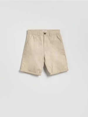 Reserved - Bawełniane szorty - kremowy