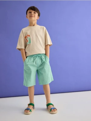 Reserved - Bawełniane szorty - miętowy