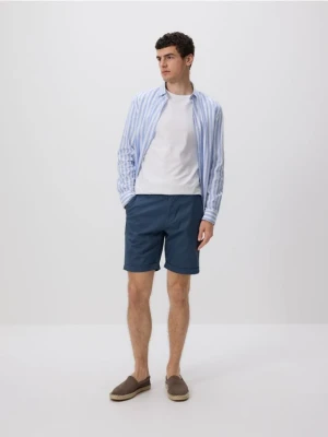 Reserved - Bawełniane szorty regular - granatowy