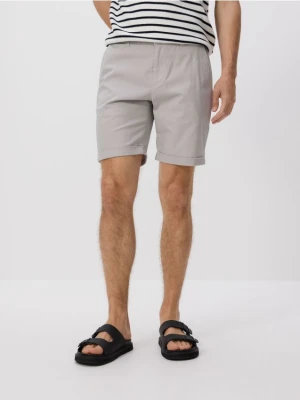Reserved - Bawełniane szorty regular - jasnoszary