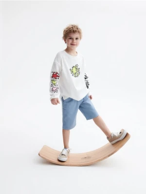 Reserved - Bawełniane szorty z kieszeniami - niebieski