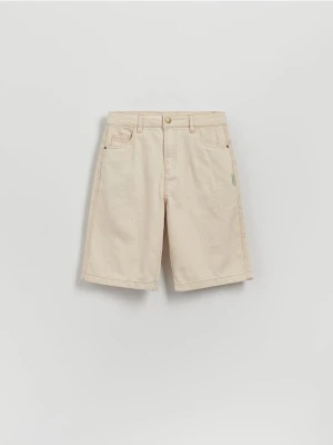 Reserved - Bawełniane szorty - złamana biel