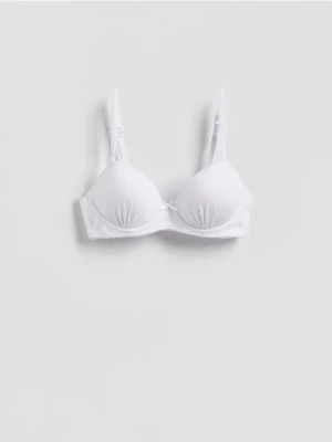 Reserved - Bawełniany biustonosz - biały