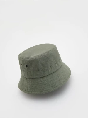 Reserved - Bawełniany bucket hat - oliwkowy