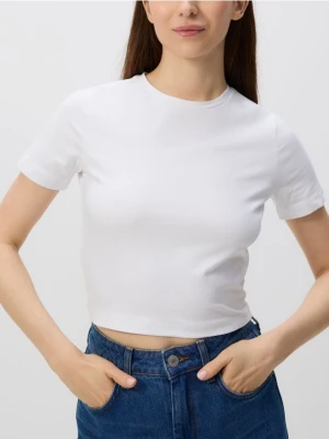 Reserved - Bawełniany crop top - biały
