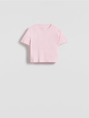 Reserved - Bawełniany crop top - pastelowy róż