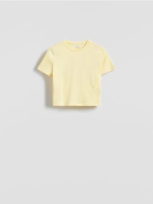 Reserved - Bawełniany crop top - żółty