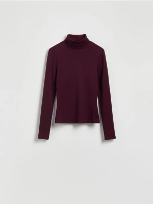 Reserved - Bawełniany golf - bordowy