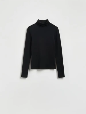 Reserved - Bawełniany golf - czarny