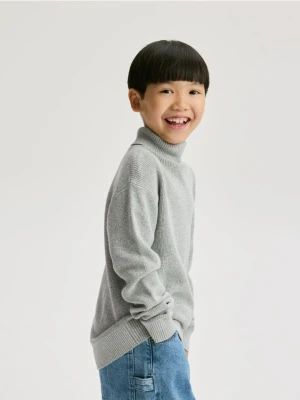 Reserved - Bawełniany golf - jasnoszary