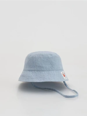 Reserved - Bawełniany kapelusz bucket - jasnoniebieski