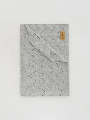 Reserved - Bawełniany koc - jasnoszary