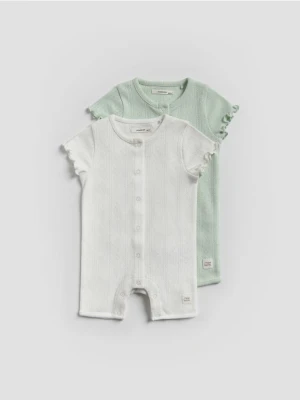 Reserved - Bawełniany kombinezon 2 pack - złamana biel