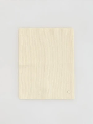 Reserved - Bawełniany komin z aplikacją - złamana biel