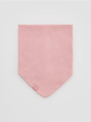 Reserved - Bawełniany komin z naszywką - brudny róż