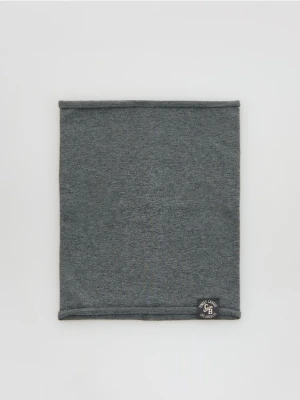 Reserved - Bawełniany komin z naszywką - ciemnoszary