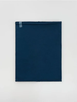 Reserved - Bawełniany komin z naszywką - niebieski