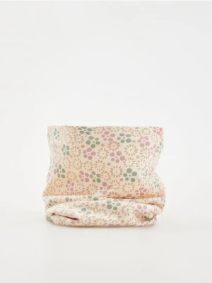 Reserved - Bawełniany komin ze wzorem - złamana biel