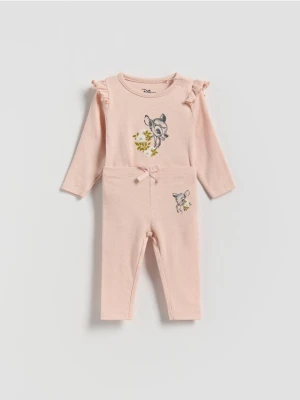 Reserved - Bawełniany komplet Bambi - brudny róż