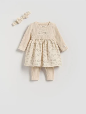 Reserved - Bawełniany komplet Bambi - złamana biel