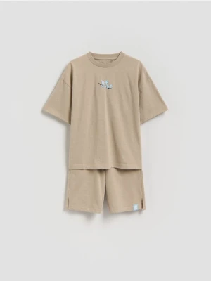 Reserved - Bawełniany komplet - beżowy