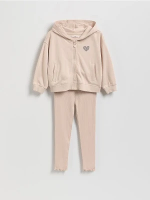 Reserved - Bawełniany komplet - beżowy