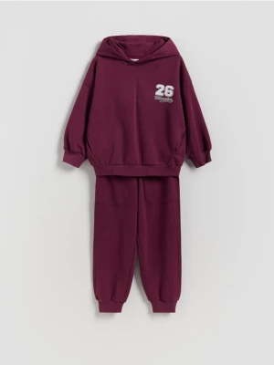 Reserved - Bawełniany komplet - bordowy
