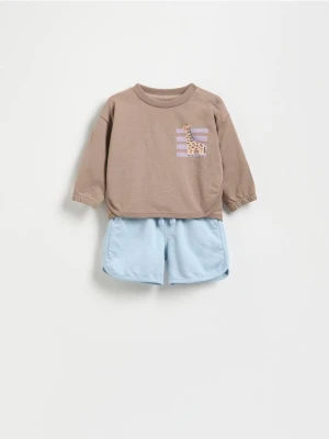 Reserved - Bawełniany komplet - brązowy