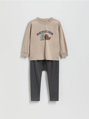 Reserved - Bawełniany komplet - brązowy