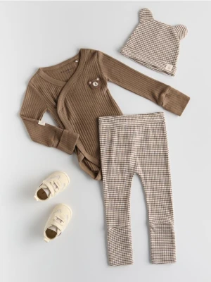 Reserved - Bawełniany komplet - brązowy