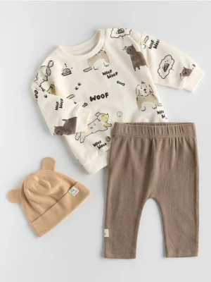 Reserved - Bawełniany komplet - brązowy