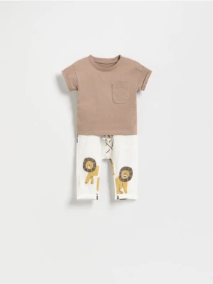 Reserved - Bawełniany komplet - brązowy