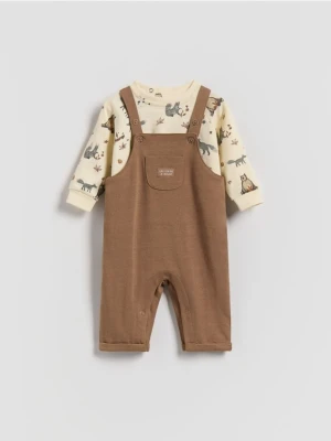 Reserved - Bawełniany komplet - brązowy