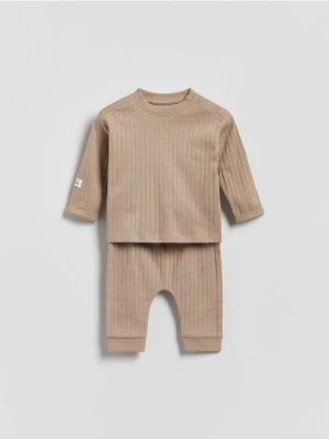 Reserved - Bawełniany komplet - brązowy