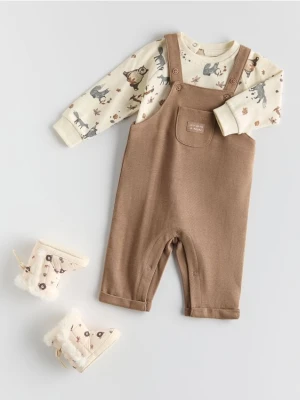 Reserved - Bawełniany komplet - brązowy