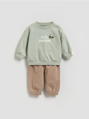 Reserved - Bawełniany komplet - brązowy