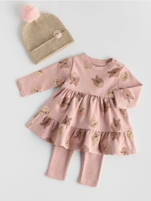 Reserved - Bawełniany komplet - brudny róż