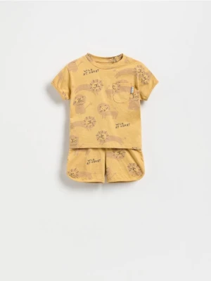 Reserved - Bawełniany komplet - bursztynowy