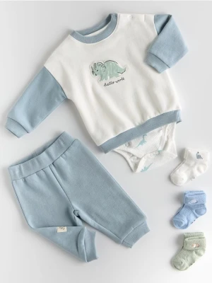 Reserved - Bawełniany komplet - jasnoniebieski