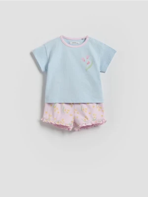 Reserved - Bawełniany komplet - jasnoniebieski