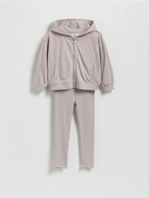 Reserved - Bawełniany komplet - jasnoszary