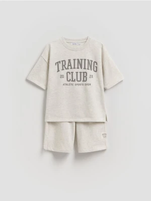 Reserved - Bawełniany komplet - jasnoszary