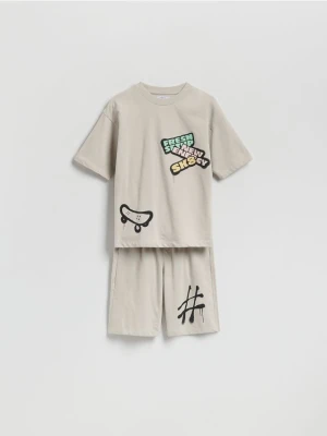 Reserved - Bawełniany komplet - jasnoszary