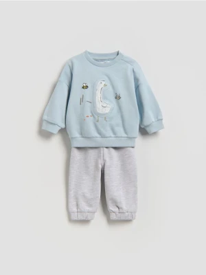 Reserved - Bawełniany komplet - jasnoszary