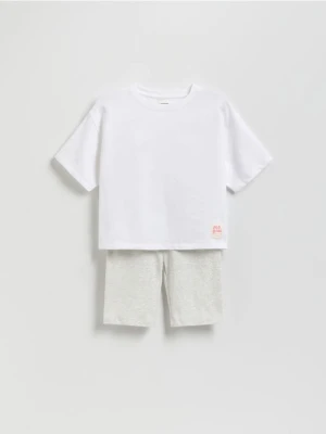 Reserved - Bawełniany komplet - jasnoszary